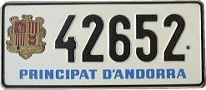 Plaques d'immatriculations de la Principaut&eacute; d'Andorre - Matriculas del Principado de Andorra - Plaques min&eacute;ralogiques de la Principaut&eacute; d'Andorre License plates of Andorra