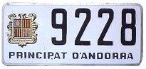 Plaques d'immatriculations de la Principaut&eacute; d'Andorre - Matriculas del Principado de Andorra - Plaques min&eacute;ralogiques de la Principaut&eacute; d'Andorre License plates of Andorra